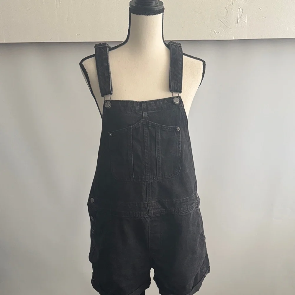 Old Navy Black Denim Overalls - Picture 1 of 4